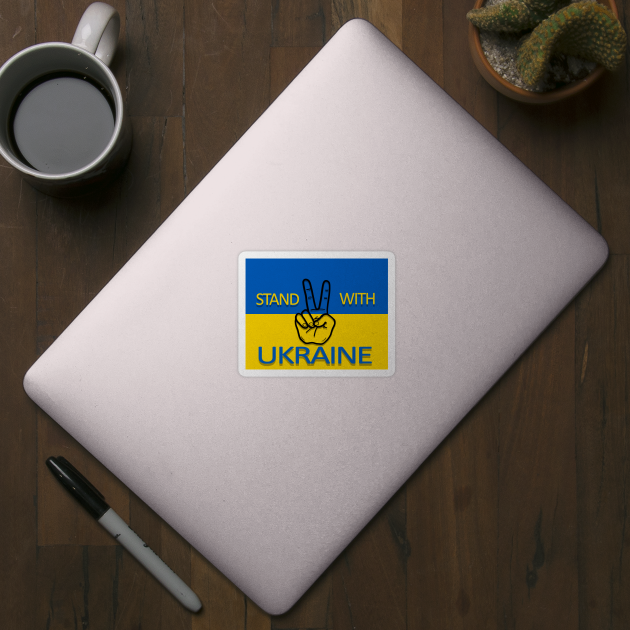 Stand with Ukraine national country flag by Nalidsa